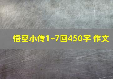 悟空小传1~7回450字 作文